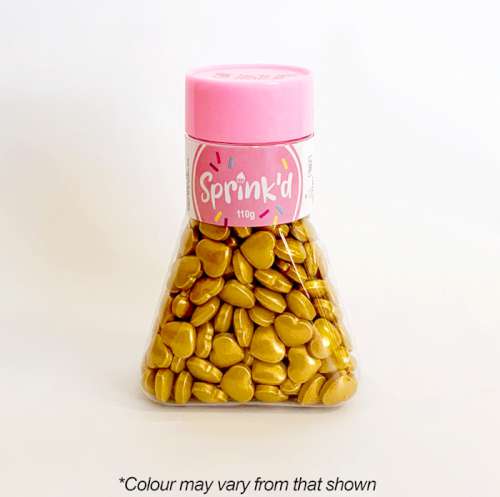 Sprink'd Sprinkles - Hearts Gold - Click Image to Close